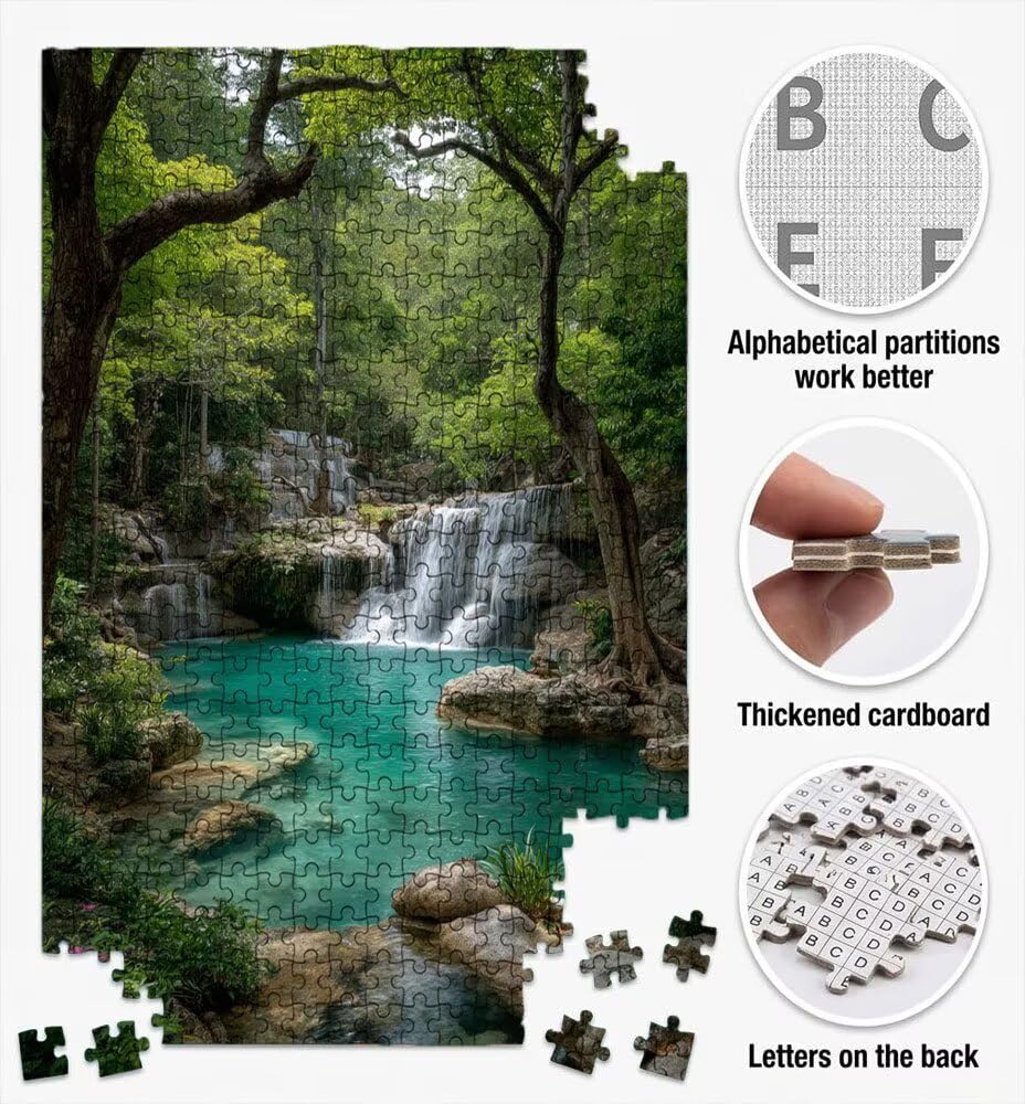 Wodospad Park, Klasyczna Puzzle 5000 Sztuk Dla Dorosłych BLQSBGA7-386 | Wyzwanie Zagadki, Gry Logiczne Cała Rodzina, Stres, Wystrój Domu Miłośnicy Puzzle