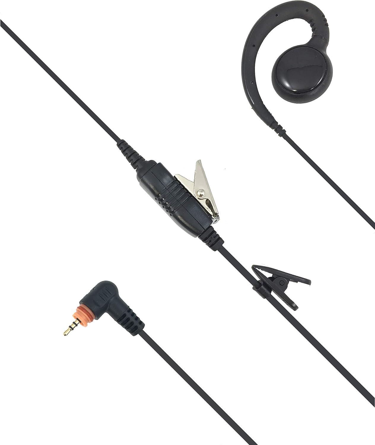 PROMAXPOWER [10-Pack] 1-Wire C-Shape Swivel Earpiece Headset with in-Line Mic & PTT Button for Motorola Two-Way Radios SL300, SL3500e, SL4000, SL7550e, SL7580, SL8550e, SL1K