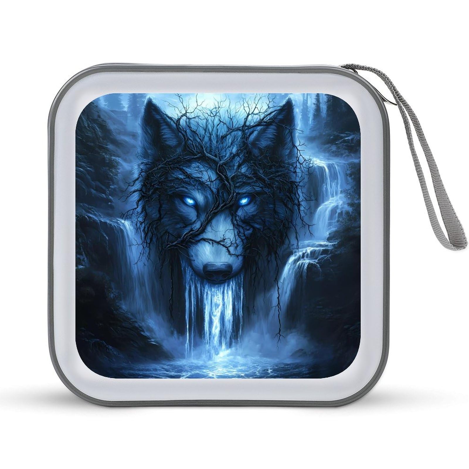 Mystic Tree Wolf CD Case Portable DVD Holder Storage Organizer for Home Travel