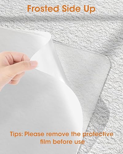 Miniatura 14 de sungwoo Tapete para silla de oficina para alfombra, 47.2 x 60 pulgadas, tapete para silla de escritorio plano esmerilado para alfombras de pelo alto