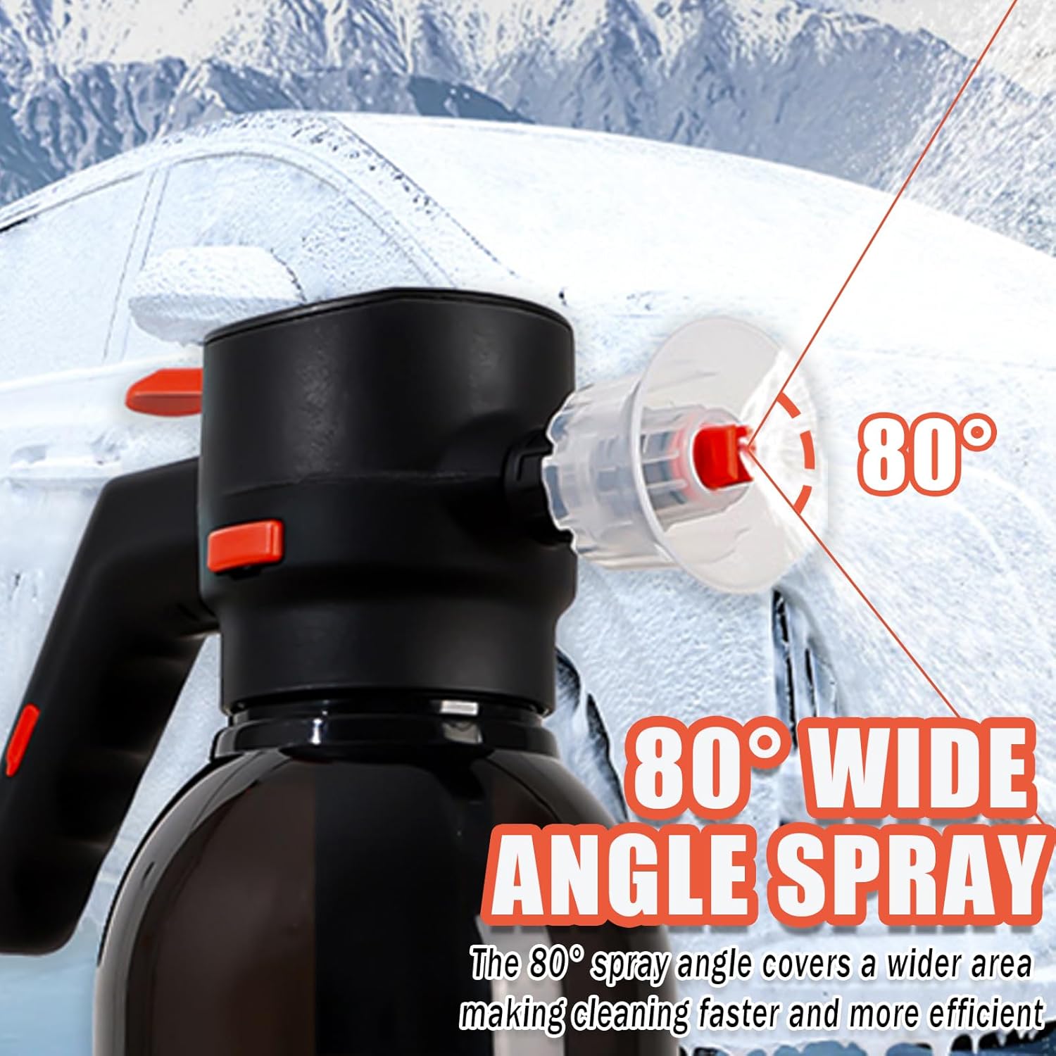 Electric Foam Sprayer for Car Wash, 130 PSI Battery Powered Cordless Foam Cannon, 2-Liter Portable Foam Pump Sprayer 2026 New Upgrade