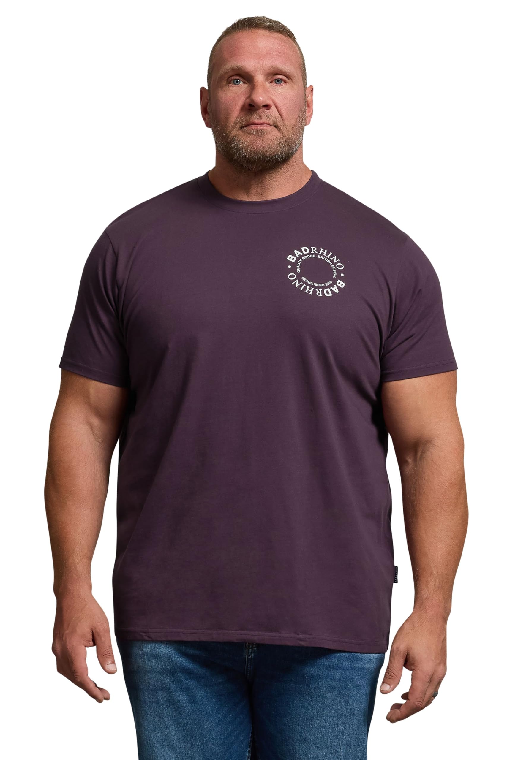 BadRhino Big & Tall Plum Circle Logo T-Shirt - Men's - Plus Size Curve