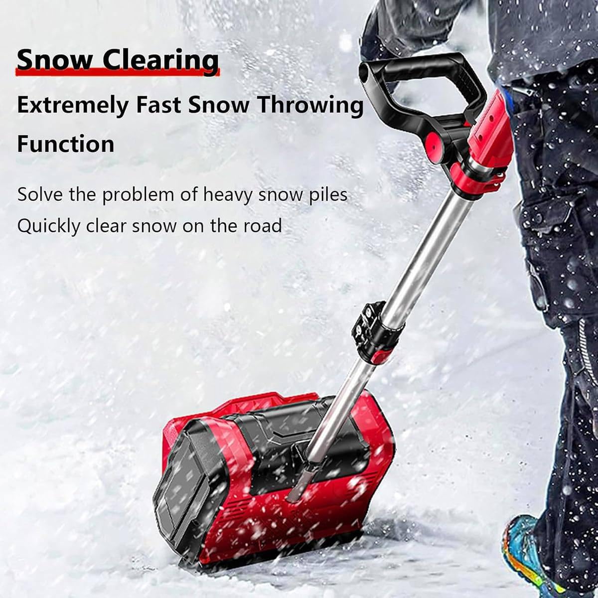 Pala da Neve Senza Fili, spazzaneve Elettrico a Batteria da 20 V, spazzaneve con direzione Regolabile, Batteria da 4,0 Ah e Caricabatterie rapido Inclusi, B