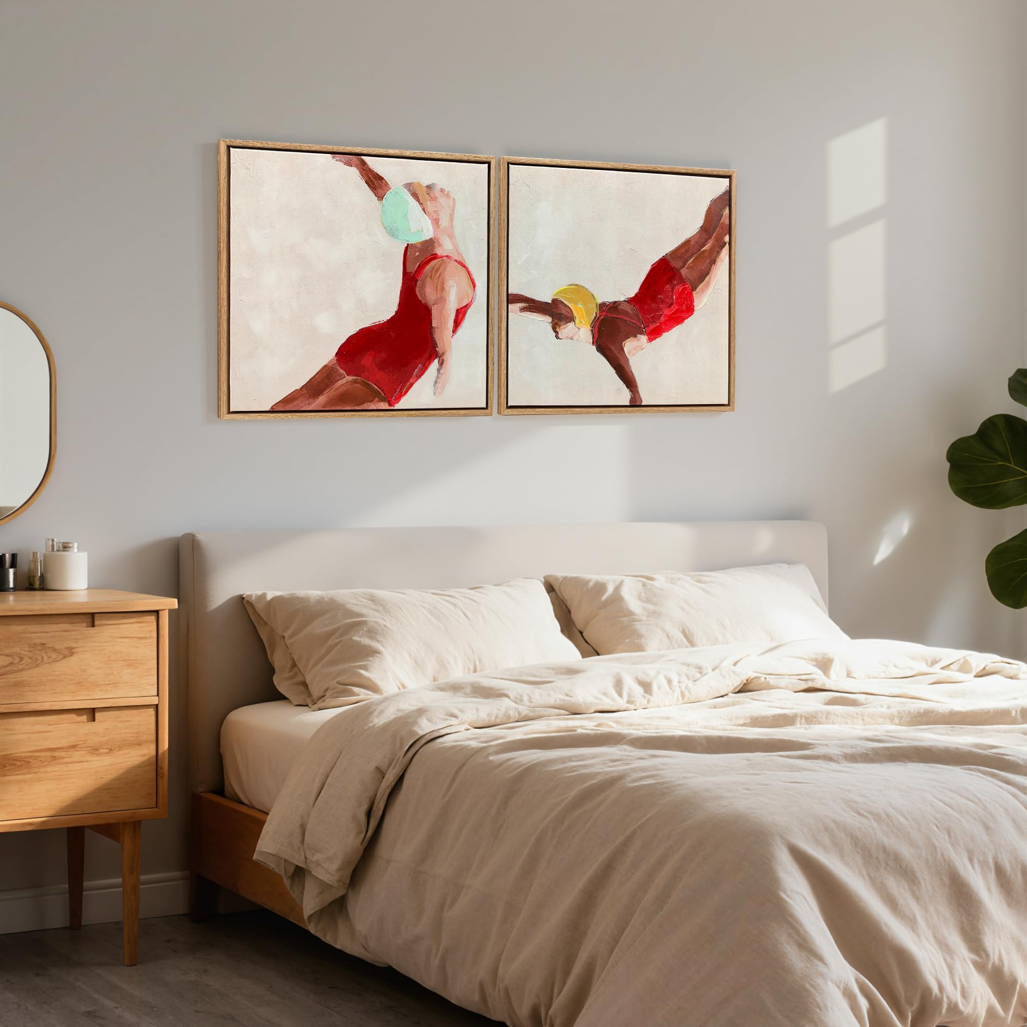 HOMCOM Set di 2 Quadri su Tela Wall Art Moderna Stampa Artistica 40x40 cm | da Parete, per Soggiorno e Salotto, con Ganci Inclusi