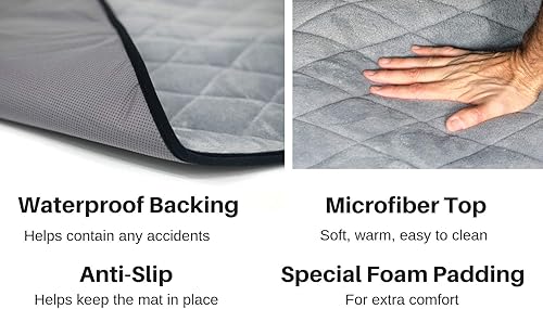 Miniatura 4 de 4Knines Tapete extra grande para jaula de perros, impermeable, antideslizante, lavable a máquina, suave, duradero, para perrera, cama para mascotas,