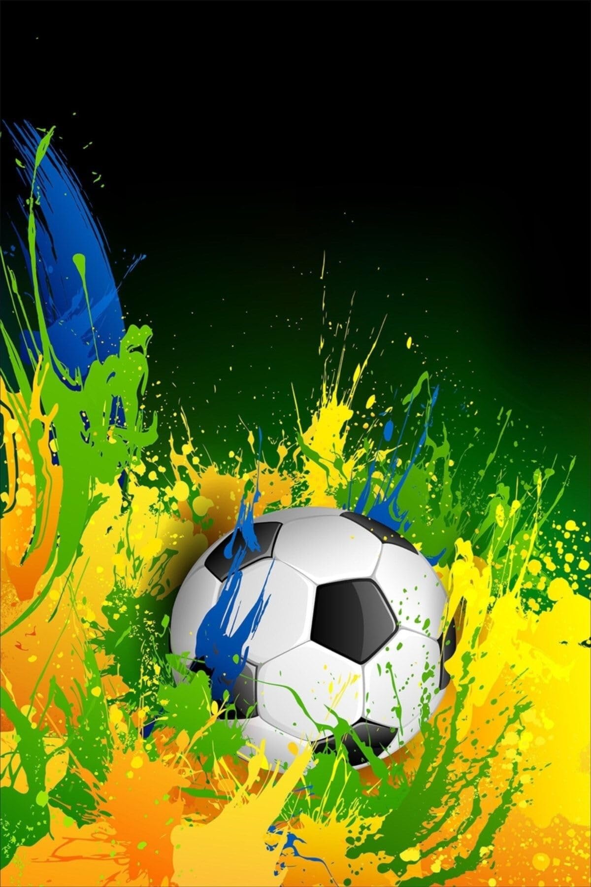 Pelangi Futbol Topu Desenli Dijital Baskılı Kaymaz Taban Yıkanabilir Leke Tutmaz Mutfak Halısı, Karışık Renkli 100 x 150