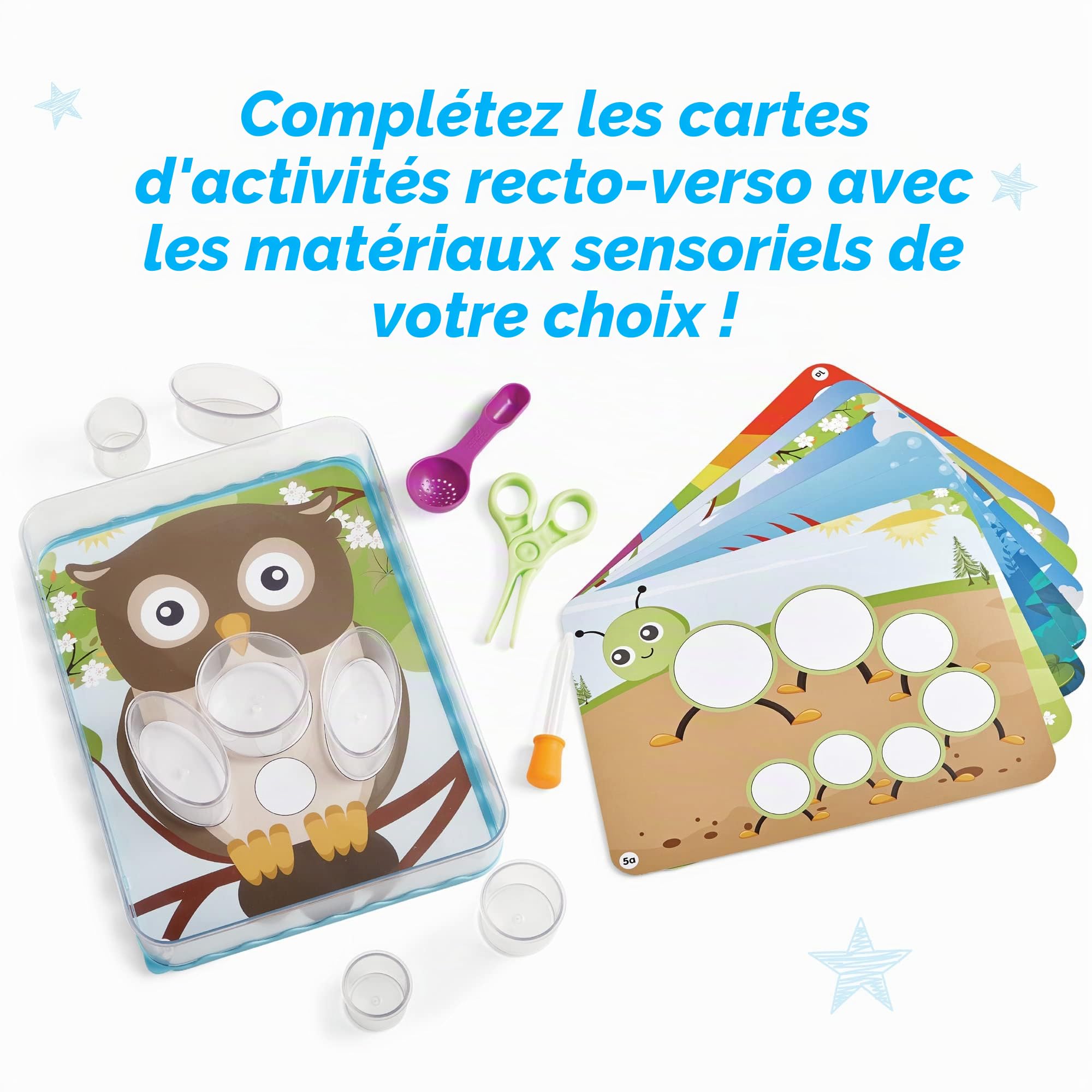 Plateau sensoriel à créer soi-même de Learning Resources, matériel de jeu avec petites pièces, jouets pour la motricité fine à partir de 3 ans, maîtrise des ciseaux, jouets d’ergothérapie