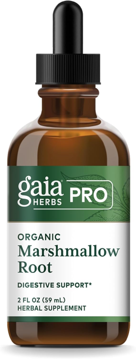 GAIA HERBS PRO Organic Marshmallow Root - Digestive Health Support Supplement* - GI Health Supplement* with Organic Marshmallow Root Extract - 2 Fl OZ (35 Servings)