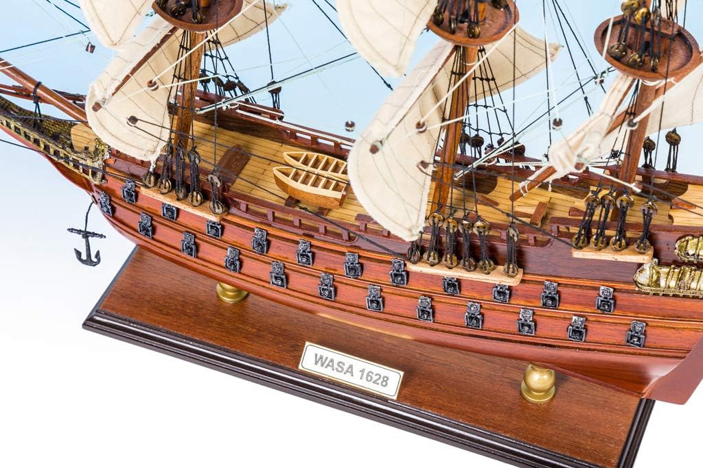 Wasa (Vasa) 19.5" Fully Assembled Model Ship - Wooden, Metal & Linen - 1:153 Scale - Kid - Naval History - Unisex - Not Foldable