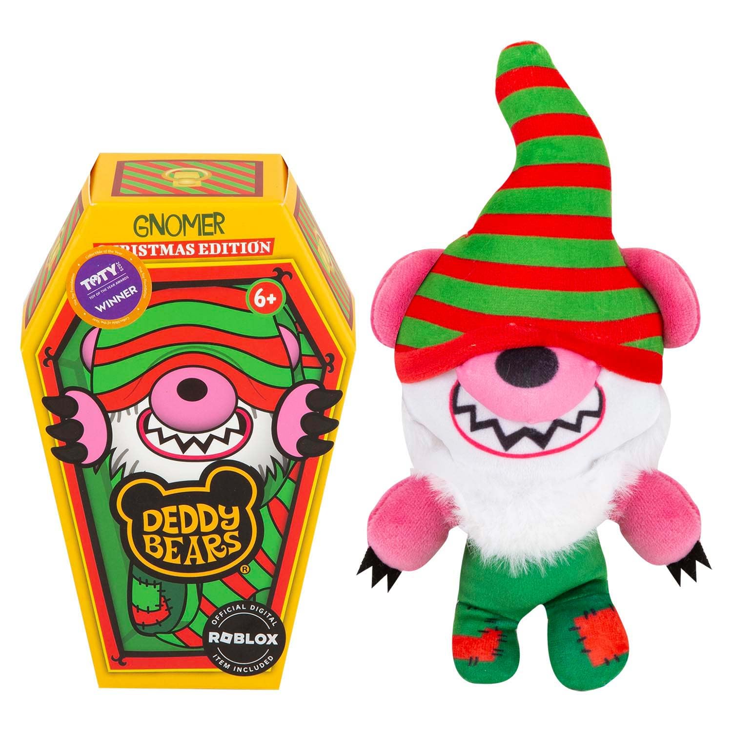 Deddy Bears Gnomer Soft Toy 14cm Coffin Box, Plush Idea Spooky Collectable - 15cm X 8cm Green X 1