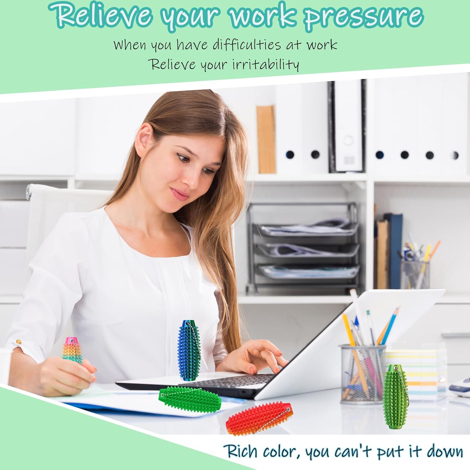 3 Pcs Little Ouchies Pain Fidget, Upgrade Pain Stim Fidget Toy for Adults & Teens, 3D Printed Spiky Grippie Stim Keychain, Sensory Toy for Stress Relief & Focus, Office Workers Novelty Gifts for Men