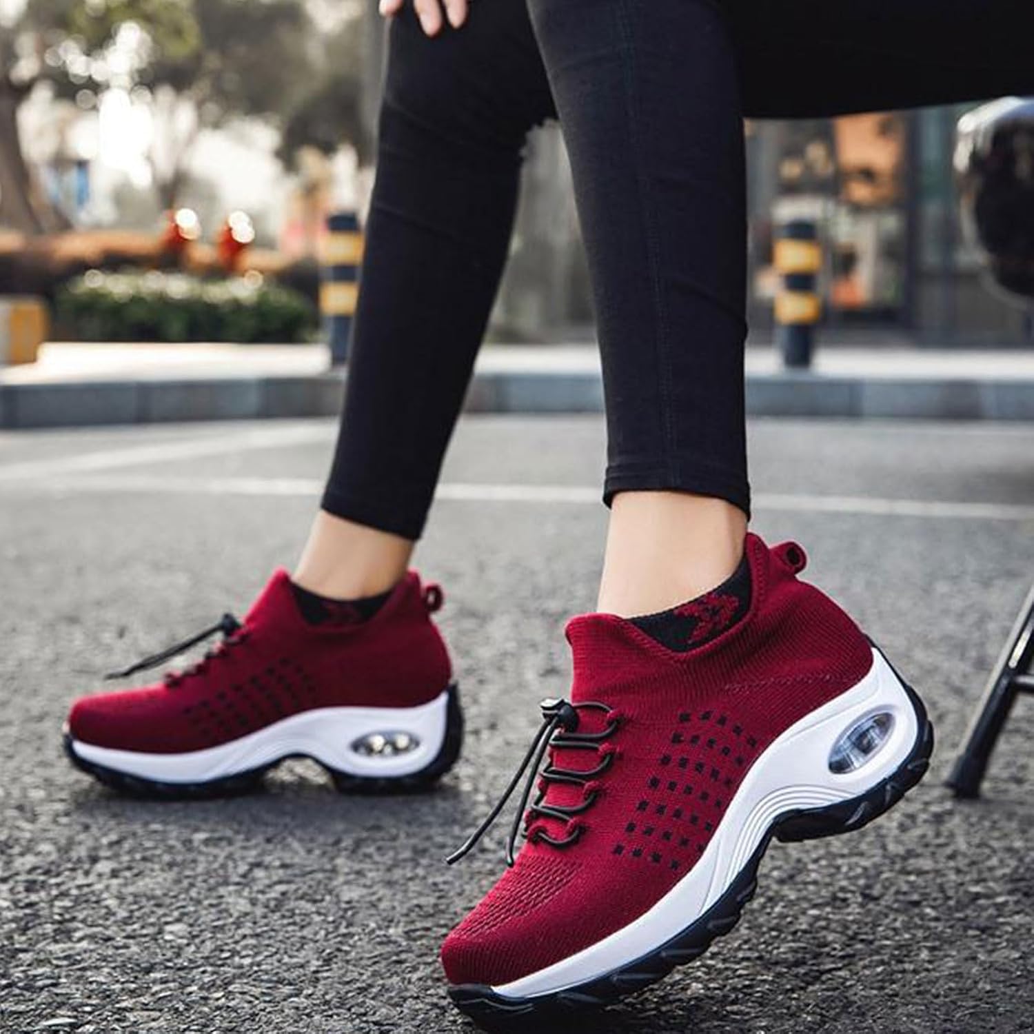Women's Orthopedic Sneakers Comfortable Breathable Mesh Upper Walking Shoes Air Cushion Stretch Orthowear Shoes
