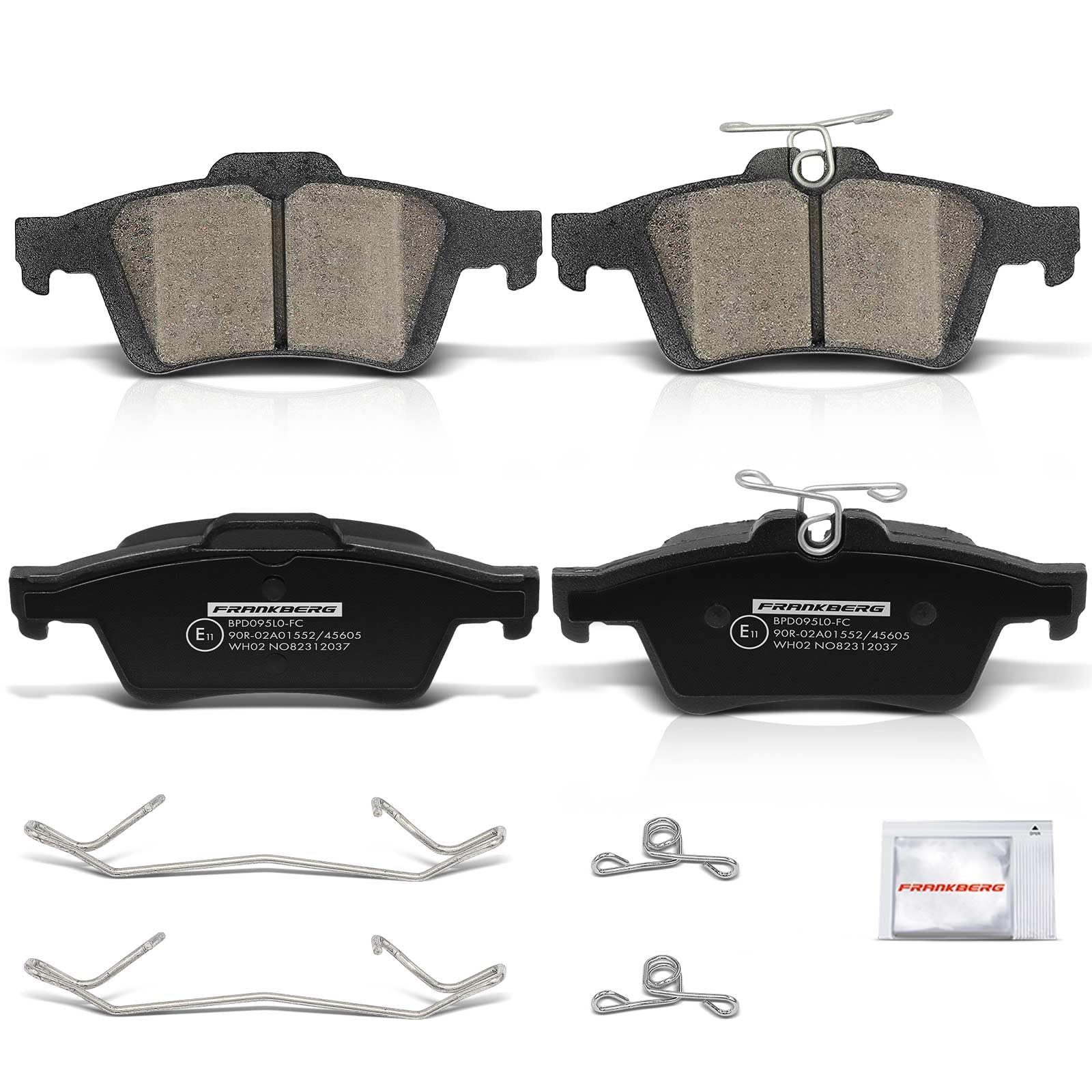 Frankberg Set freni incl. 2x Dischi Freno + 4x Pastiglie dei Freni Posteriore Compatibile con K.u.g.a II DM2 C-Max II DXA/CB7 DXA/CEU Tourneo Transit Replace# 1829615