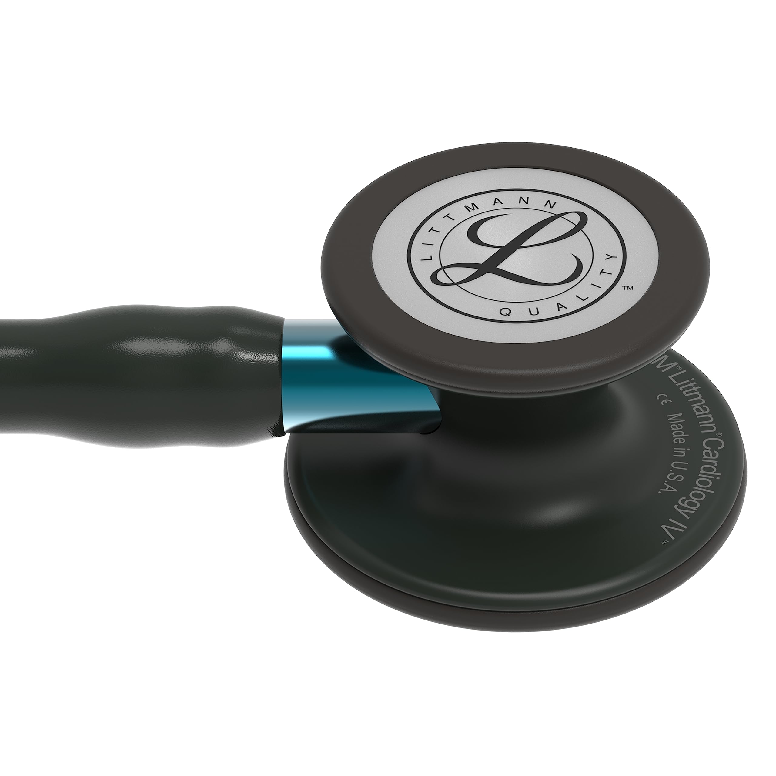 3M Littmann Cardiology IV Estetoscopio con Grabado Gratuito y Linterna Pupilar de Regalo (Negro/Black Edition/Blue Stem)