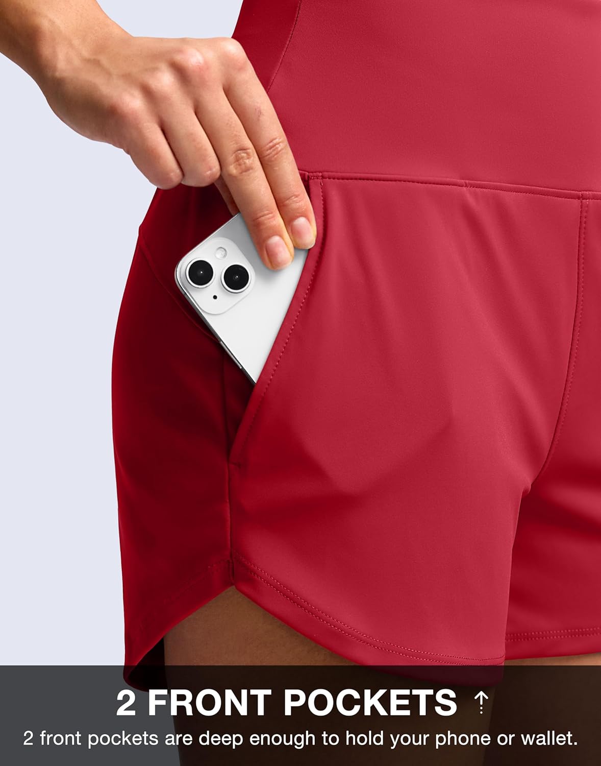 Soothfeel High Waisted Athletic Running Shorts for Women 3.5"/5" Tummy Control Workout Gym Hiking Shorts with Pockets - Image 6