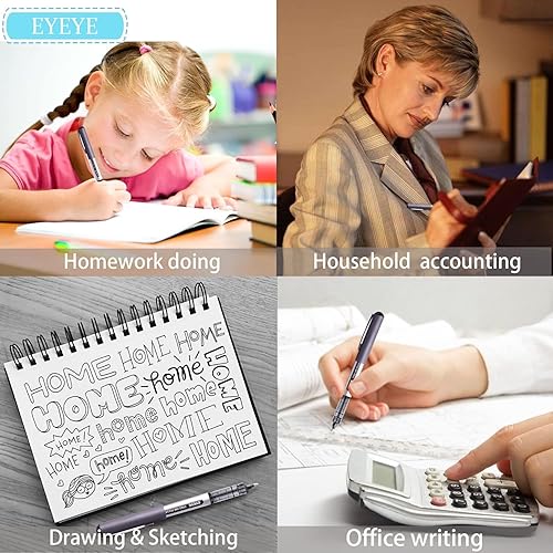 Miniatura 9 de EYEYE Paquete de 25 bolígrafos de bola de tinta líquida de 0.5mm, color negro, punta extra fina, secado rápido, bolígrafos de tinta líquida de punta