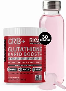 GRB+® Glutathione Rapid Boost Drink Mix, Fruit Punch, 30 Servings | NAC, L-Citrulline, Taurine & L-Theanine, Caffeine-Free, Antioxidant & Nitric Oxide Support