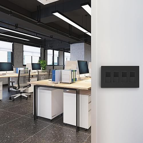 Vista 53 de ELEGRP Placas decorativas de pared sin tornillos, de tamaño mediano, cubierta termoplástica irrompible para interruptor de salida de receptáculo