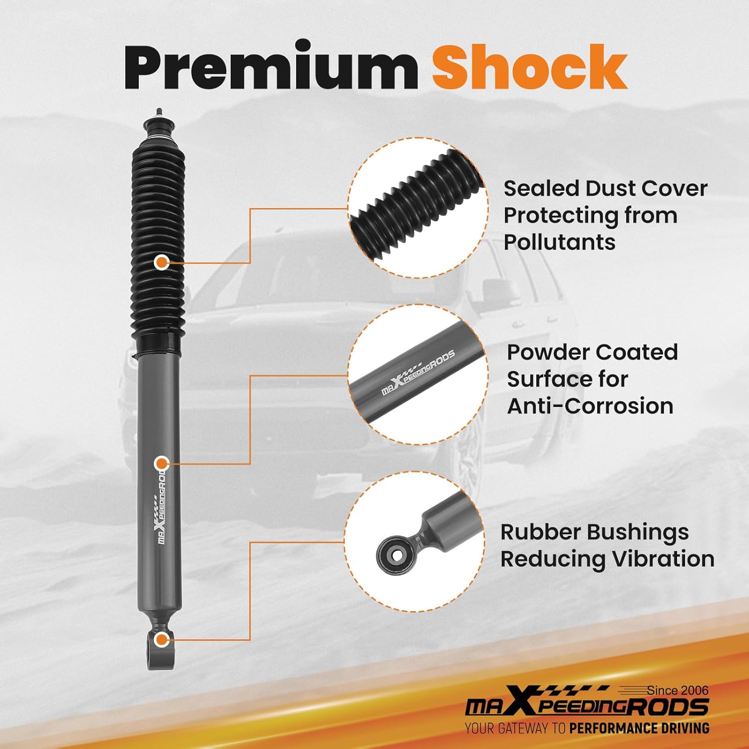 maXpedingrods 3" Lift Leveling Kit w/G1 Shocks for Toyota Tacoma 2005-2023, Upgraded Suspension Lift Kit