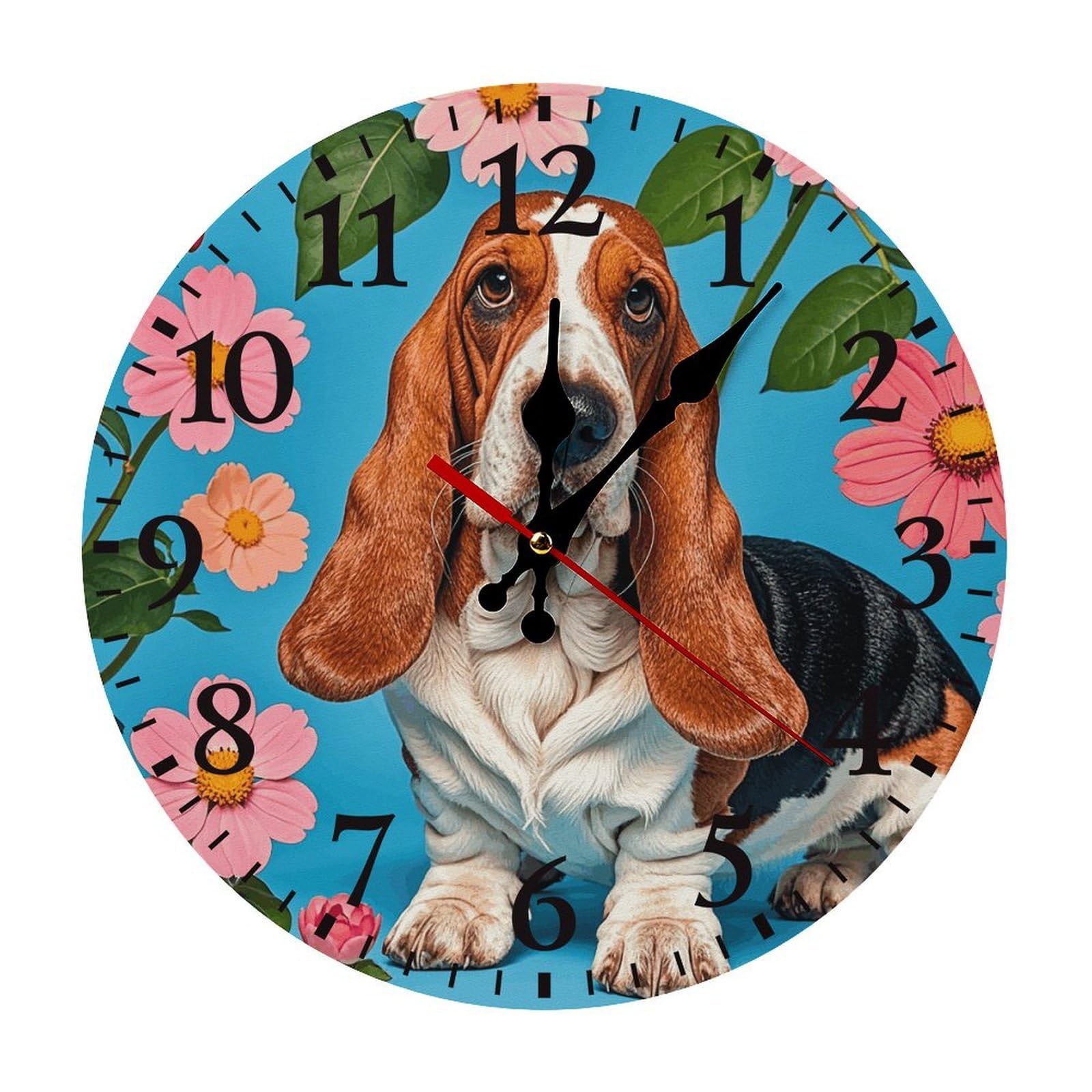 Horloge murale Basset Hound pour decorer une chambre de style nature
