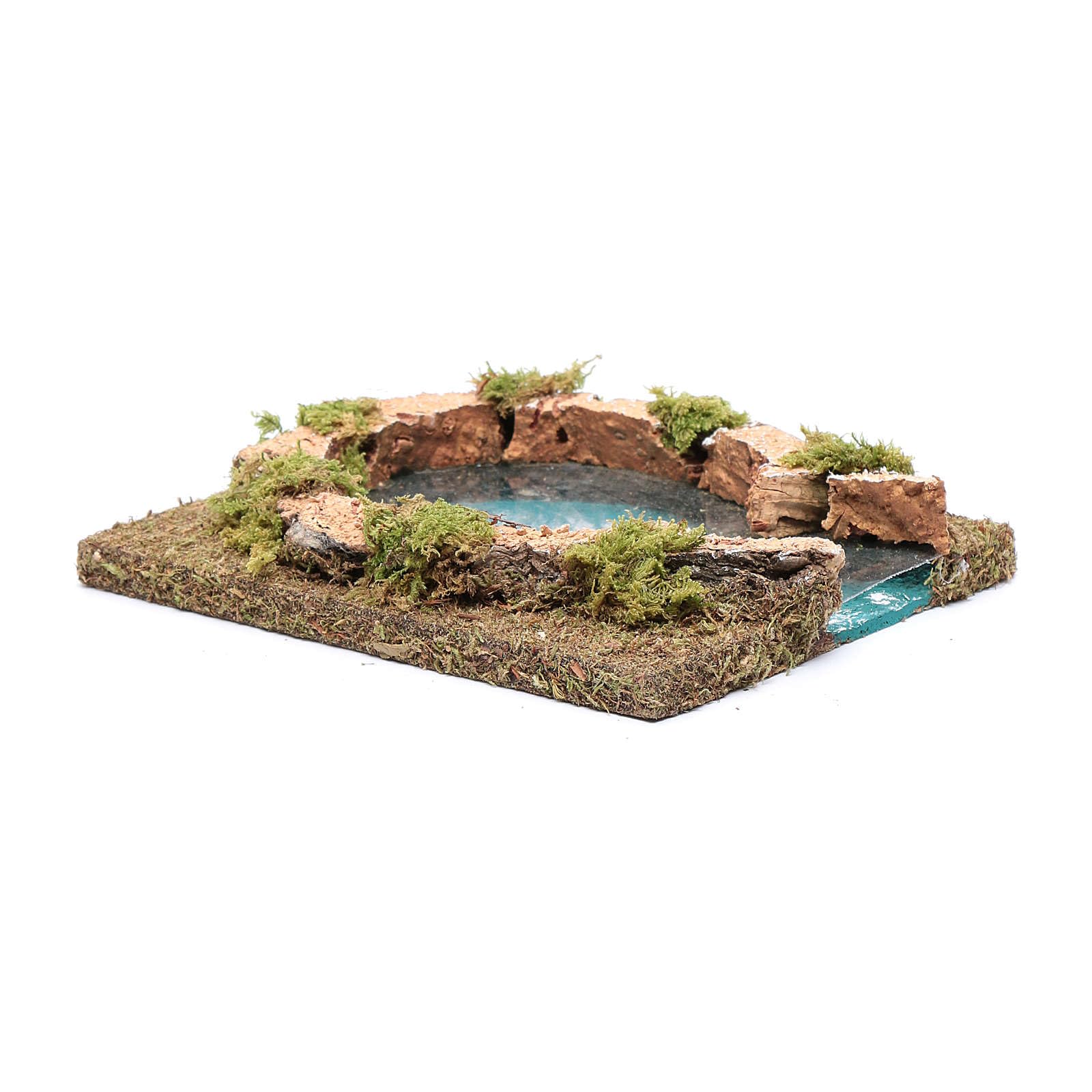 Holyart Teich mit Flüsseinmündung, 15x15 cm