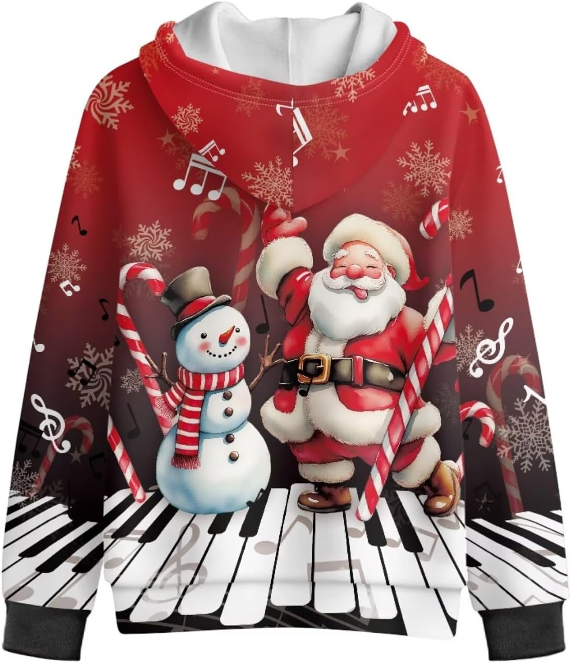 Girls Christmas Hoodies Winter Zip Up Sweatshirts with Kangaroo Pockets