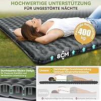 HIKENTURE Kétszemélyes Kempingmatrac 6.2 R-Értékkel - 8 cm Vastag Felfújható Matrac 140x200 cm, 4 Évszakos Túramatrac Kempingezéshez, Túrázá 4