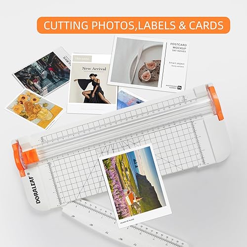 Miniatura 7 de Cortador de papel portátil de 12 pulgadas, cortador de papel, herramienta de suministros para álbumes de recortes con regla lateral de protección