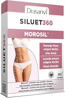 MOROSIL SILUET 360 - Potente Quema Grasa Natural | Naranja Roja de Sicilia | Reducción de Grasa Abdominal y Peso Corporal | Vientre plano | Antioxidante | 30 Comprimidos | Drasanvi