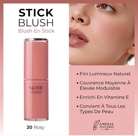 Note Cosmetics Stick Blush Nemlendirici Yumuşak Stick Allık 20 Rosy