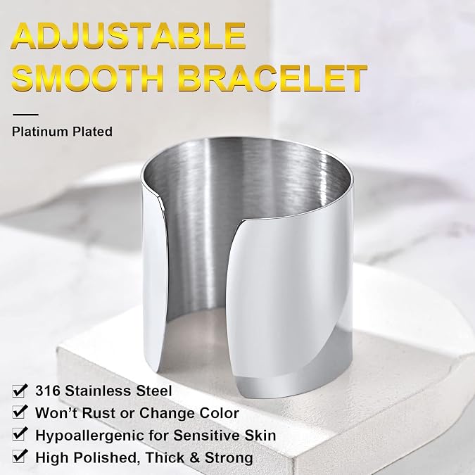 FOCALOOK Bracciale Rigido Albero Della Vita In Acciaio Inox 316L Placcato Oro - Gioiello Boemo Regolabile Per Donna