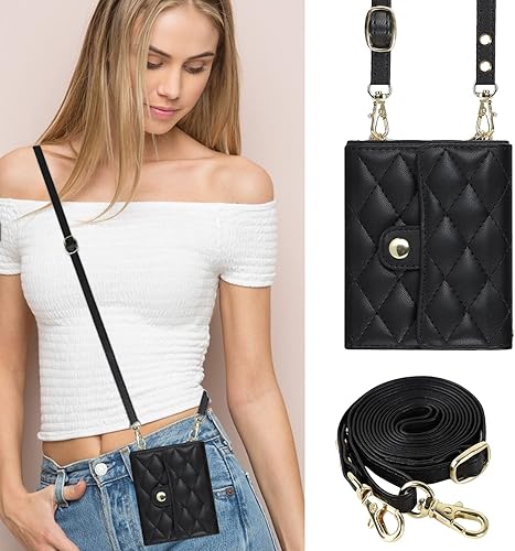 Miniatura 5 de XIZYO Funda para Samsung Galaxy Z Flip 4, bonita funda de cuero con tarjetero y funda cruzada para mujeres y niñas, correa para la muñeca, bloqueo