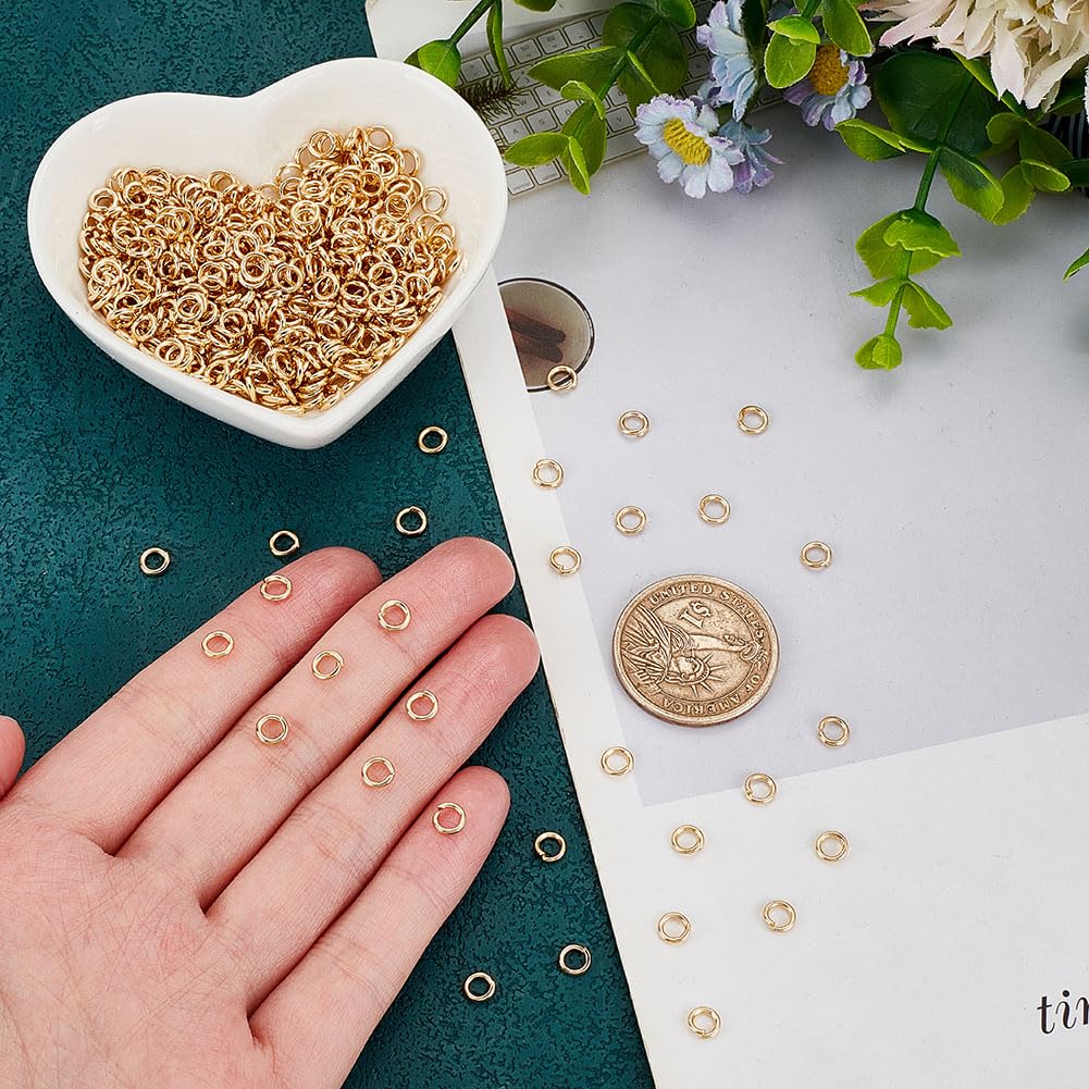 500 Stück 8x5mm Offene Biegeringe – Vergoldet, Aus Edelstahl, Für Schmuck DIY & Reparaturen