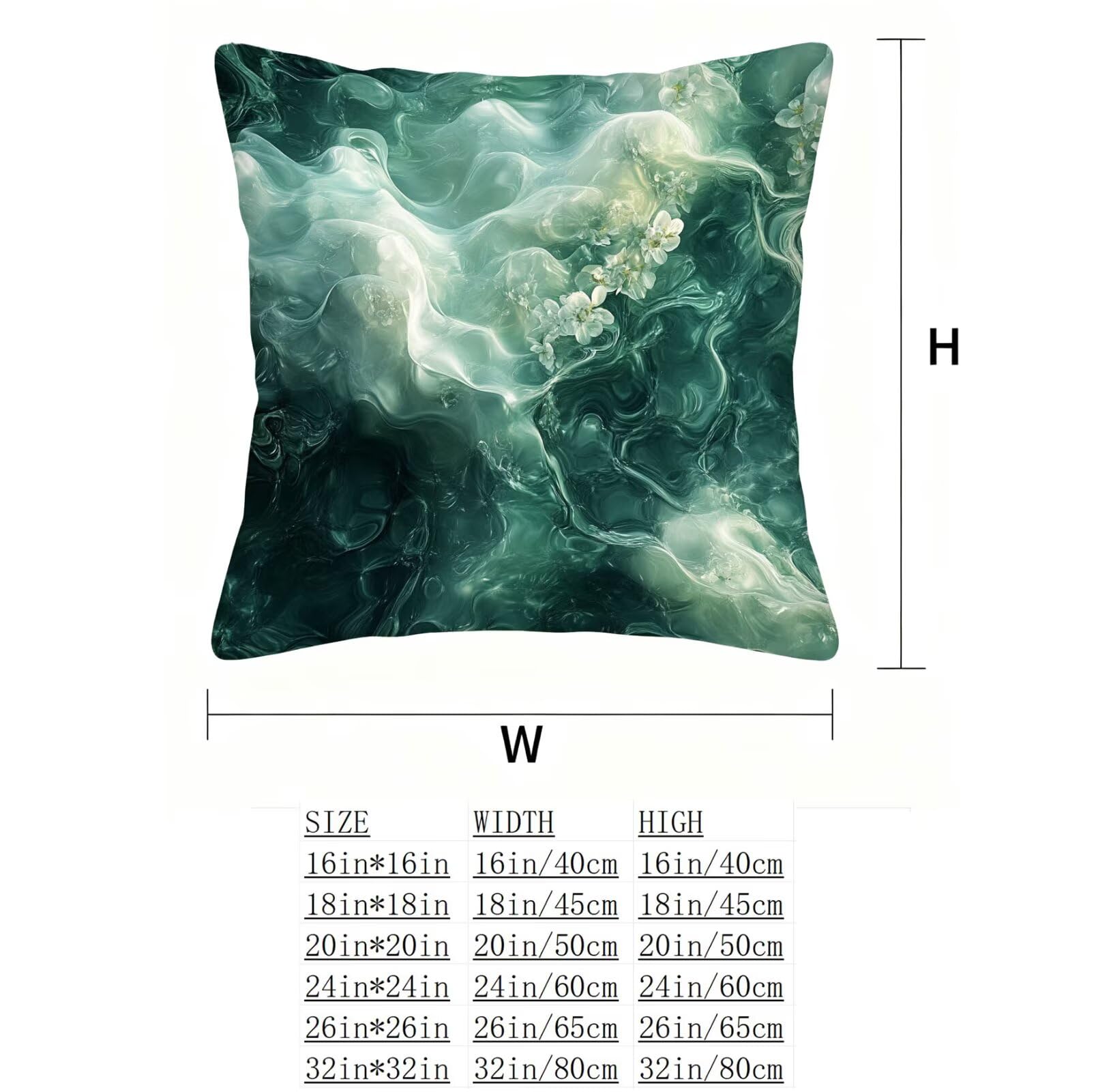 Vert Housse Coussin 60x60 RêVe Taie Oreiller 60x60 Lot de 4 Super Doux Protege Oreiller 60 x 60 Decoration Automne Taie D'oreiller Carrées Coussin Canape, pour Maison Chambre Canapé Chaise E - 828