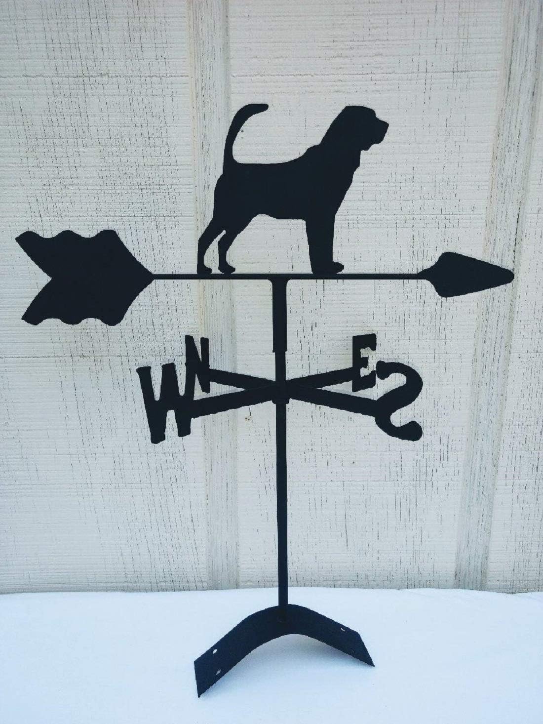 Bloodhound Roof Mount Weathervane Black Wrought Iron Look