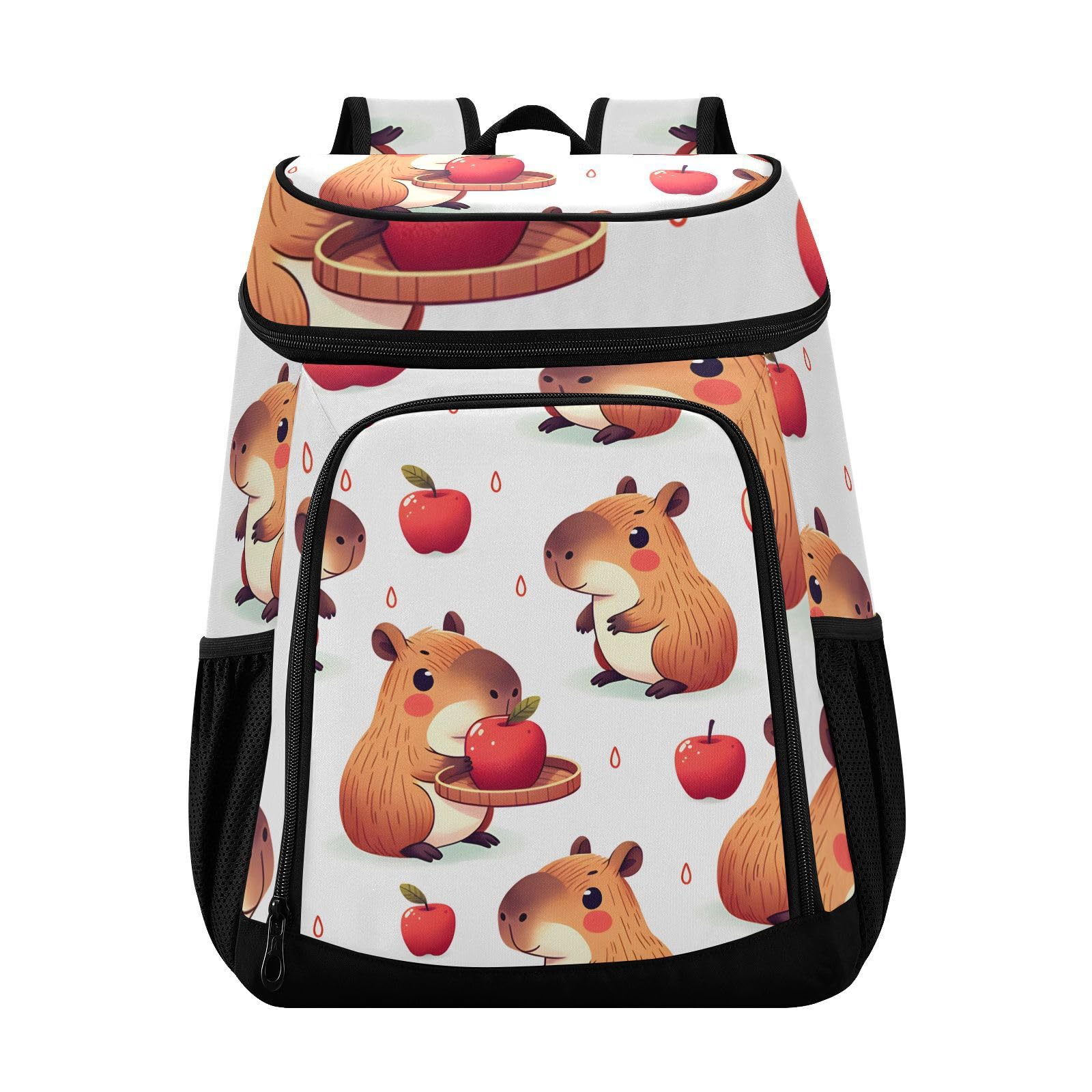 Capybara White Cooler Backpack Cooler Insulated Leak Proof Lunch Backpack 36 Cans Waterproof Soft for Men Women Picnic Hiking Camping Beach