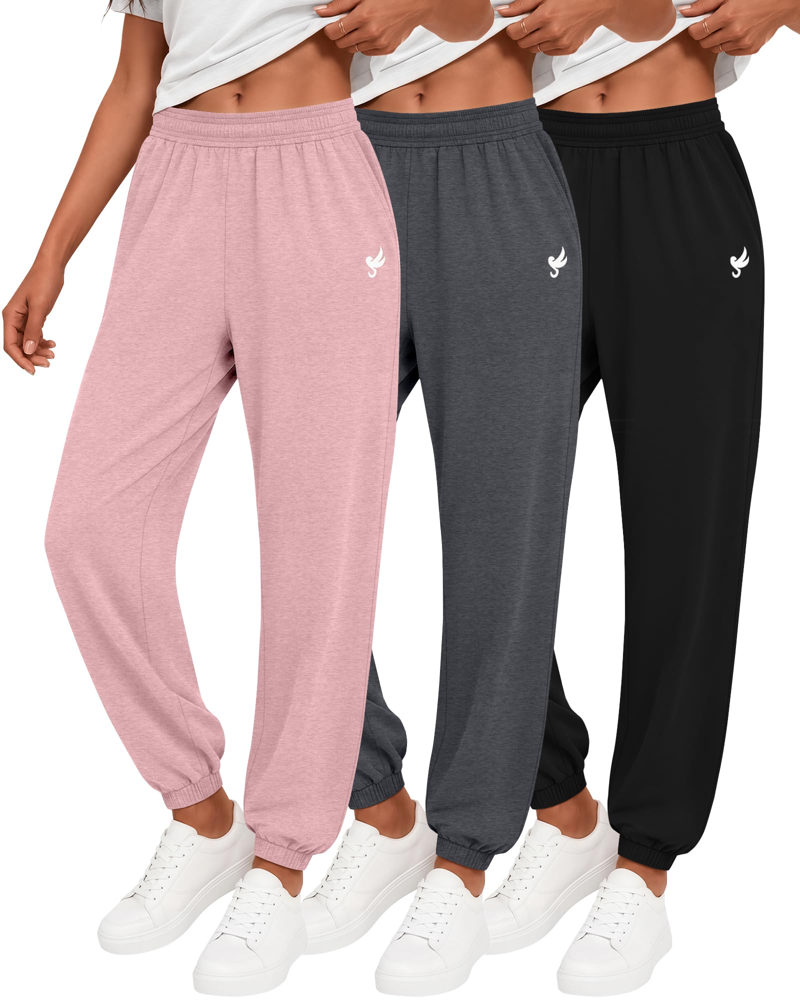3 Pack Women's Sweatpants Lightweight Jogger with Pockets