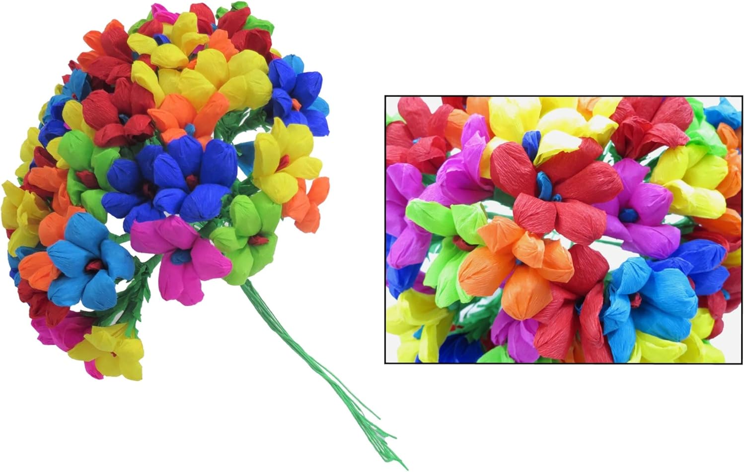 Leos Imports (TM Mexican Fiesta Assorted Paper Flowers - Teresita Bunch of 60 Handmade Floral Decorations