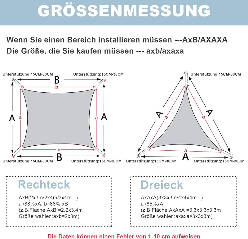 AXT SHADE Vízlepergető Háromszög Árnyékoló 3x3x3m UV Védelem Szürke