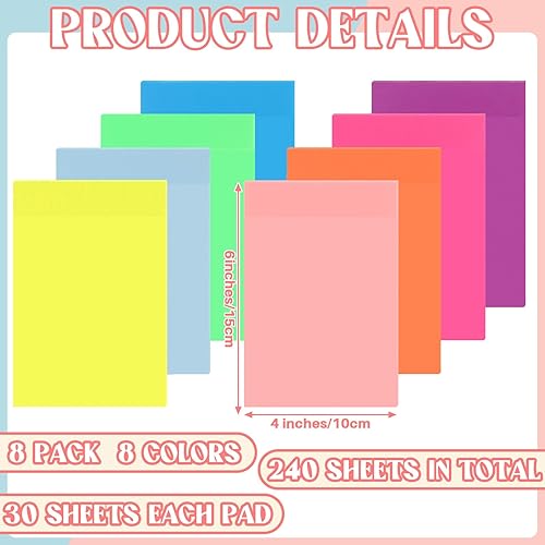 Miniatura 2 de Yinder Notas adhesivas transparentes de 4 x 6 pulgadas, notas adhesivas translúcidas, impermeable, transparente, autobloc de notas transparente,