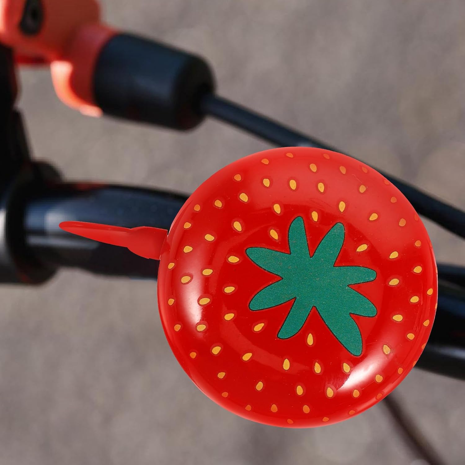 Bicycle Bell Strawberry Design Medium Size Cute Bike Bell, Cycling Accessory with Loud Ring for Scooters and Bikes