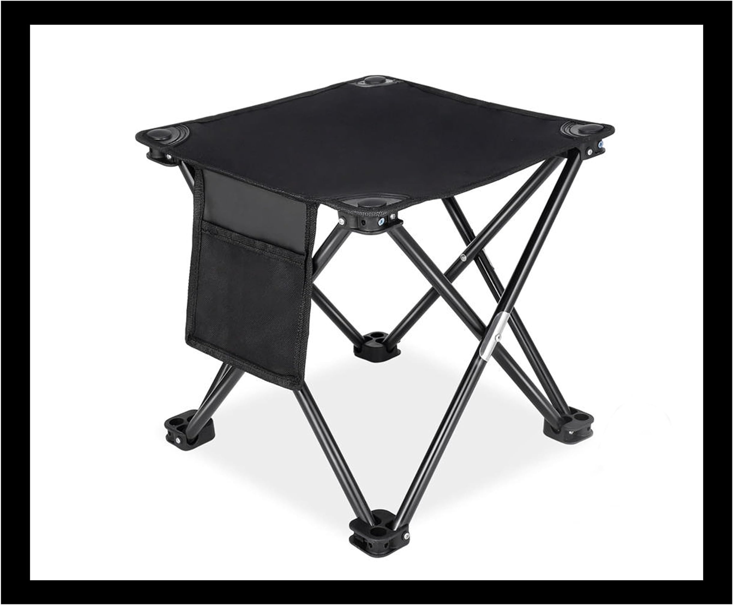 G POWERED Metal Folding Chair Stool For Camping Travelling With Portable Bag, Foldable Camping Stool For Fishing Hiking Gardening And Beach (Size - 33 X 33 X 32), Black