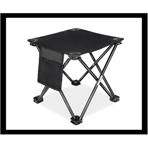 G POWERED Metal Folding Chair Stool Black
