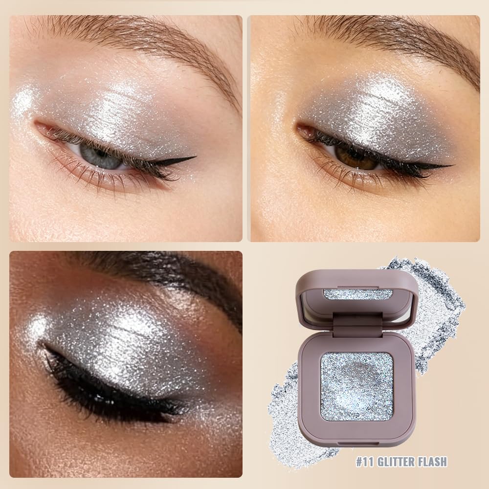 Single Matte Eyeshadow Palette, Rich Color Shimmer Smooth Eye Shadow Makeup, High Pigment Blendable Eyeshadow Palette for Older Women, Long-lasting Lightweight Travel Friendly (B11#, Pack of 1)
