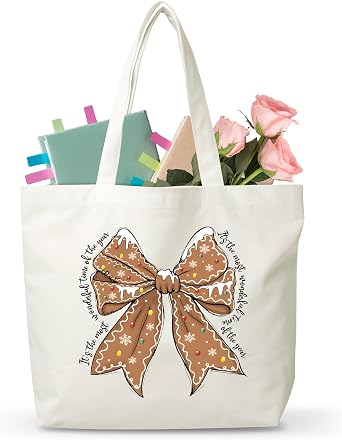 Christmas Tote Bag Gifts For Christian, Reusable Xmas Shopping Bags For Women