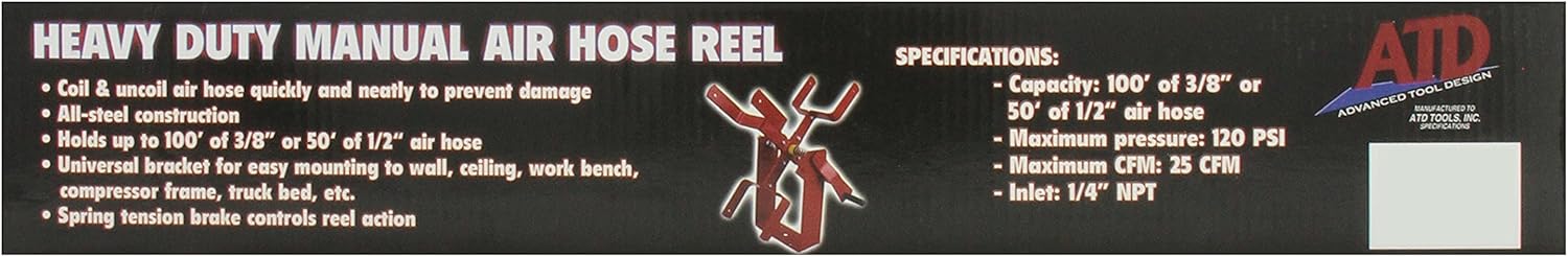 ATD Tools 31160 Manual Air Hose Reel