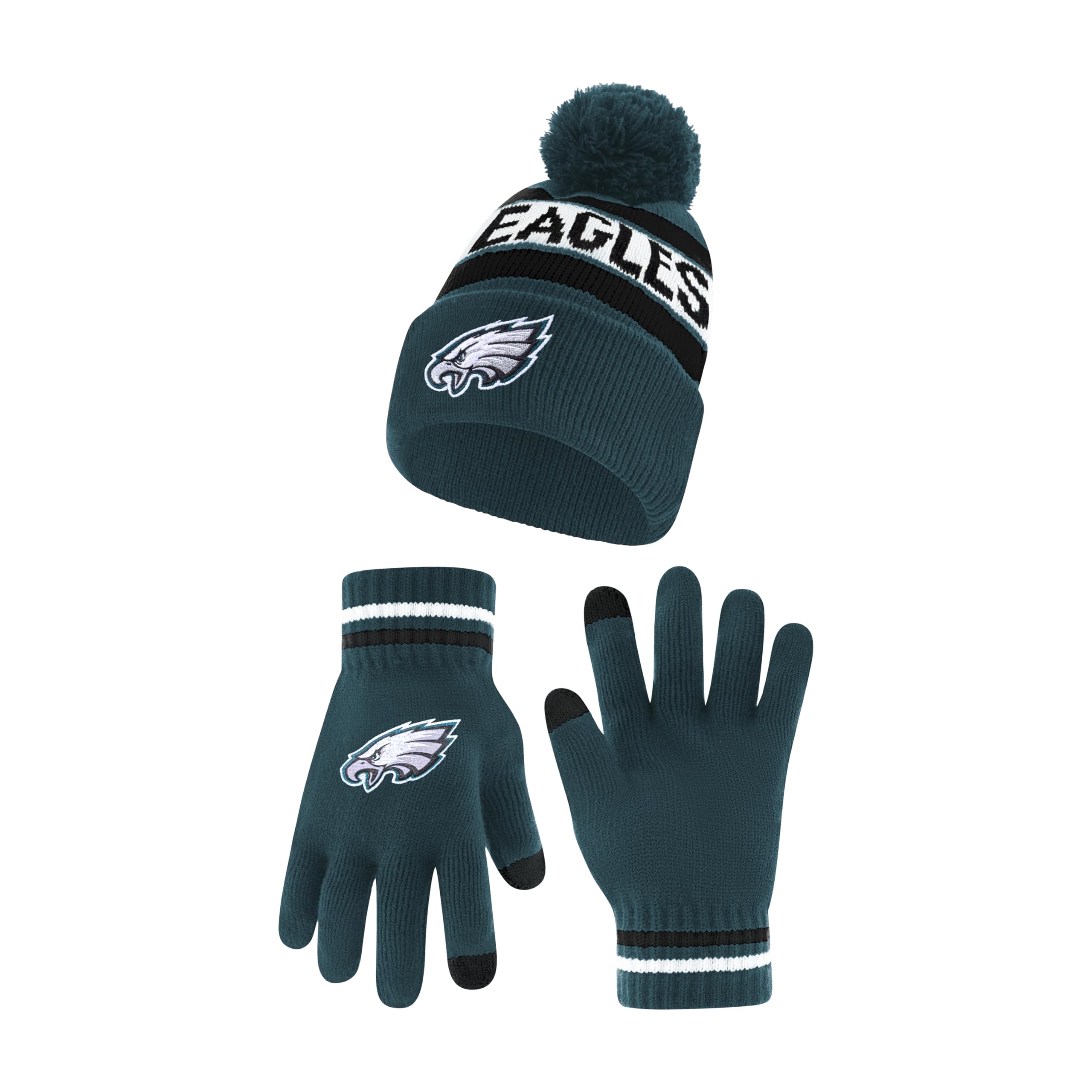 Ultra Game Unisex Superweiche Wintermütze mit Extra Warmen Touchscreen-handschuhen, Team-farbe Winter-Hut