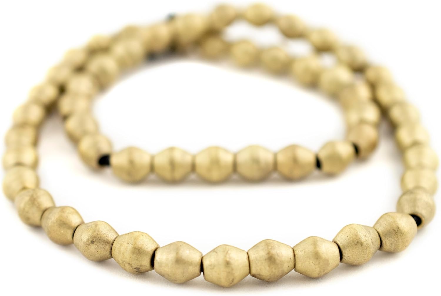 The Bead Chest Brass Bicone Beads 8x7mm, Full Strand of Quality Metal Spacers for DIY Jewelry Design