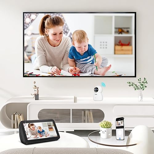 Miniatura 6 de Hiseeu Cámara de seguridad interior, 2.4G5G 5MP Baby Monitor Pet Cámara para seguridad en el hogar, PTZ 360, seguimiento automático, audio de 2