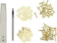 Vista 9 de QANYEGN Kit de 40 remaches de cobre, remaches de cobre con vidente de rebabas de acero inoxidable, juego de pch de cuero, cierre de remache